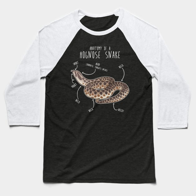Hognose Snake Anatomy Baseball T-Shirt by Psitta